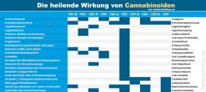 tabelle cbd wirkung und andere cannabinoide
