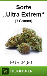 Banner zum Gras Kaufen und günstigem Weed bestellen im Cannabis-Shop in Form von Ersatzmarihuana, hier abgebildet als 3 Grasblüten samt Preis in Euro über einem kleinen Einkaufswagen