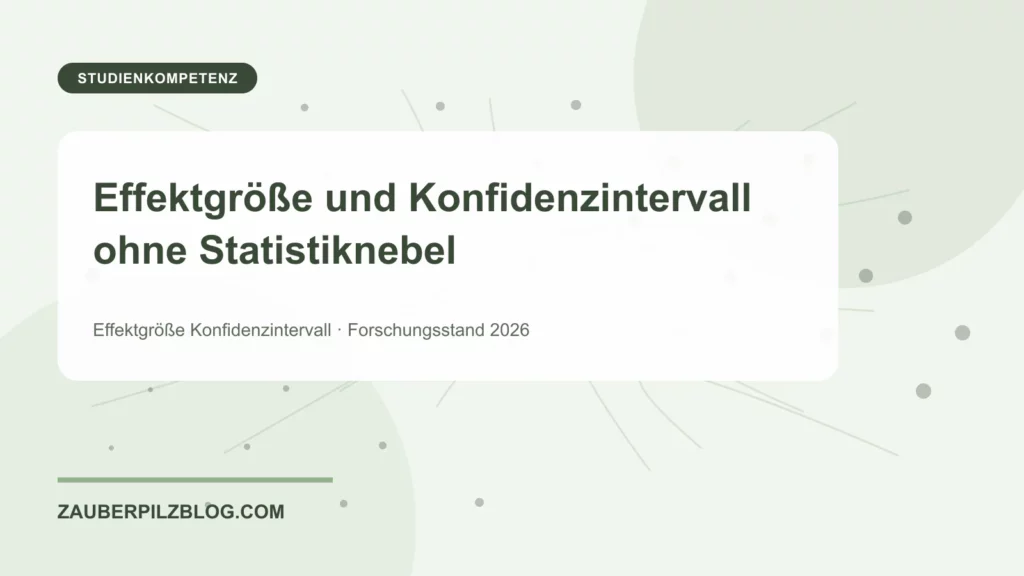 Effektgröße und Konfidenzintervall ohne Statistiknebel 1 Effektgröße und Konfidenzintervall ohne Statistiknebel – wissenschaftliche Übersicht mit Schlüsselbegriffen und Forschungsstand 2026
