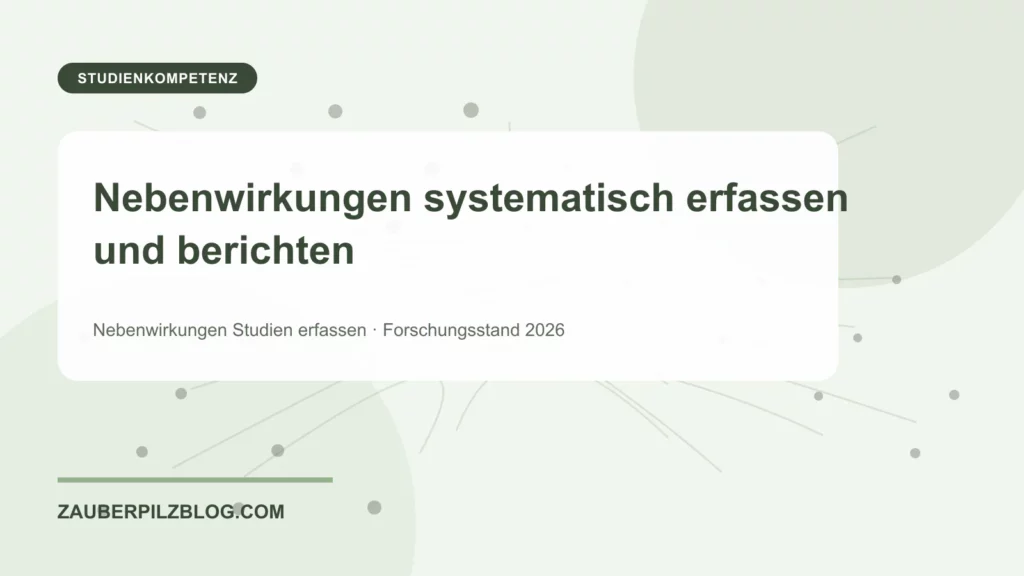 Nebenwirkungen systematisch erfassen und berichten 1 Nebenwirkungen systematisch erfassen und berichten – wissenschaftliche Übersicht mit Schlüsselbegriffen und Forschungsstand 2026