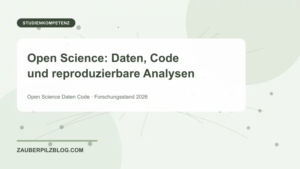 Open Science: Daten, Code und reproduzierbare Analysen 1 Open Science: Daten, Code und reproduzierbare Analysen – wissenschaftliche Übersicht mit Schlüsselbegriffen und Forschungsstand 2026