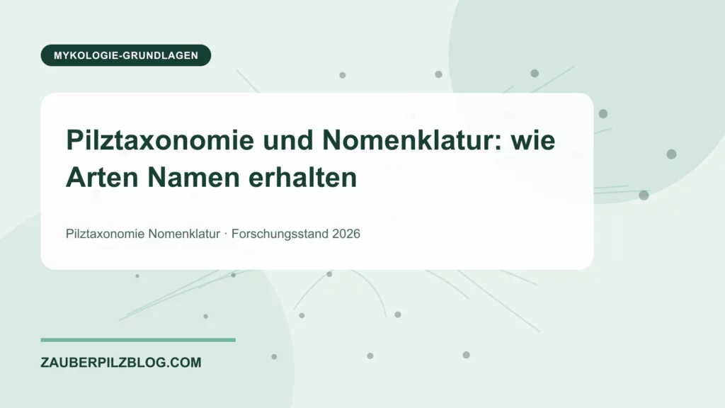 Pilztaxonomie und Nomenklatur: wie Arten Namen erhalten 1 Pilztaxonomie und Nomenklatur: wie Arten Namen erhalten – wissenschaftliche Übersicht mit Schlüsselbegriffen und Forschungsstand 2026