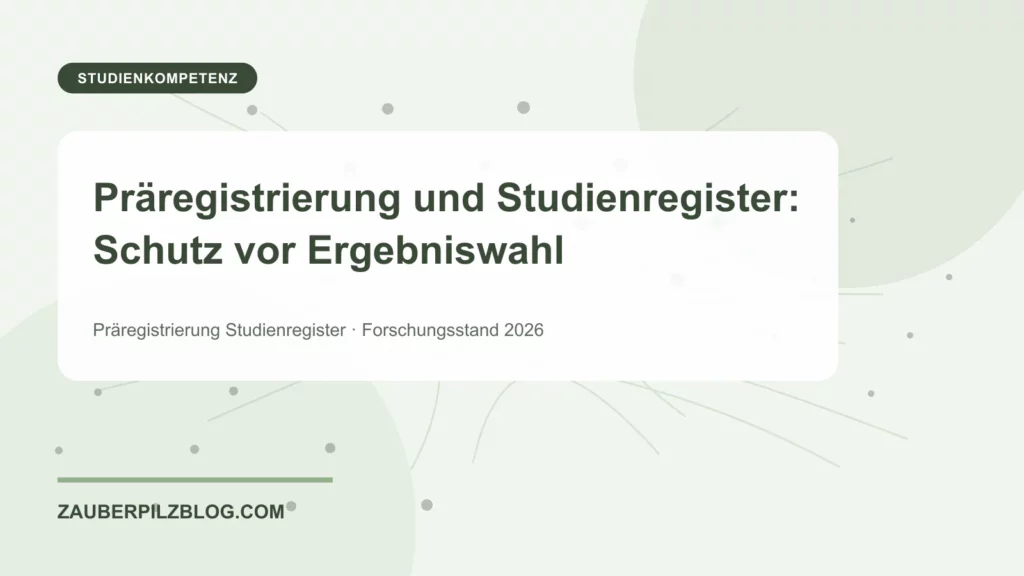 Präregistrierung und Studienregister: Schutz vor Ergebniswahl – wissenschaftliche Übersicht mit Schlüsselbegriffen und Forschungsstand 2026
