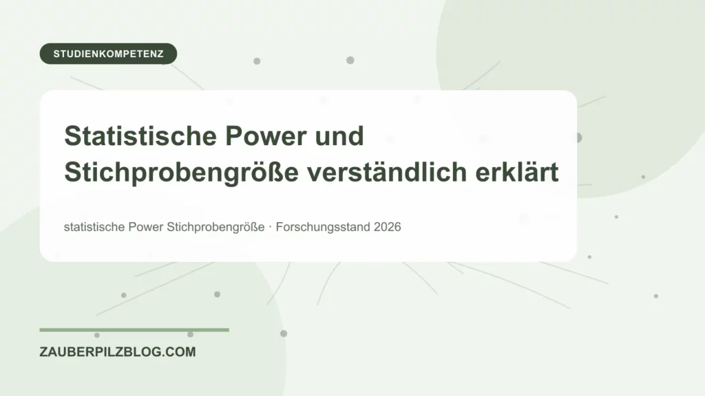 Statistische Power und Stichprobengröße verständlich erklärt 1 Statistische Power und Stichprobengröße verständlich erklärt – wissenschaftliche Übersicht mit Schlüsselbegriffen und Forschungsstand 2026